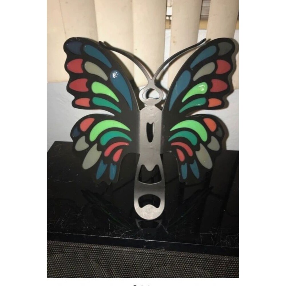 PartyLite Butterfly Tealight Candle Holder Black Metal Multicolor – No Glass Cup
